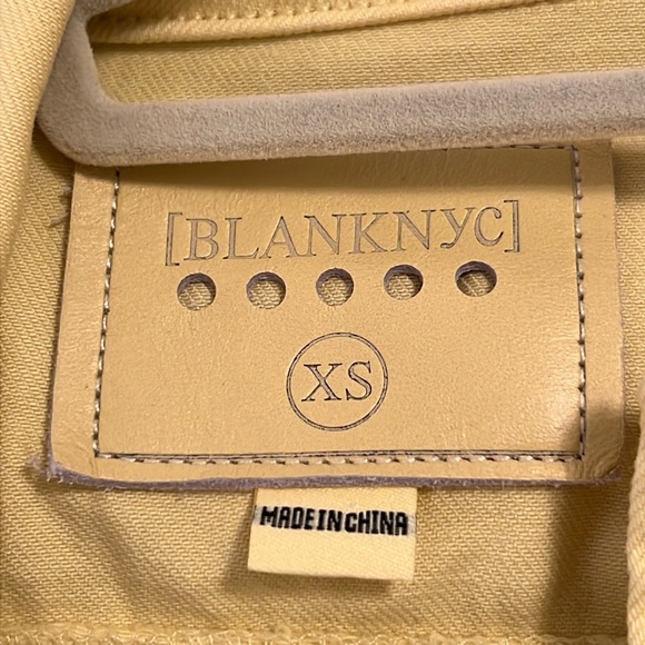BlankNYC Distressed Yellow Denim Jacket - Picture 6 of 9